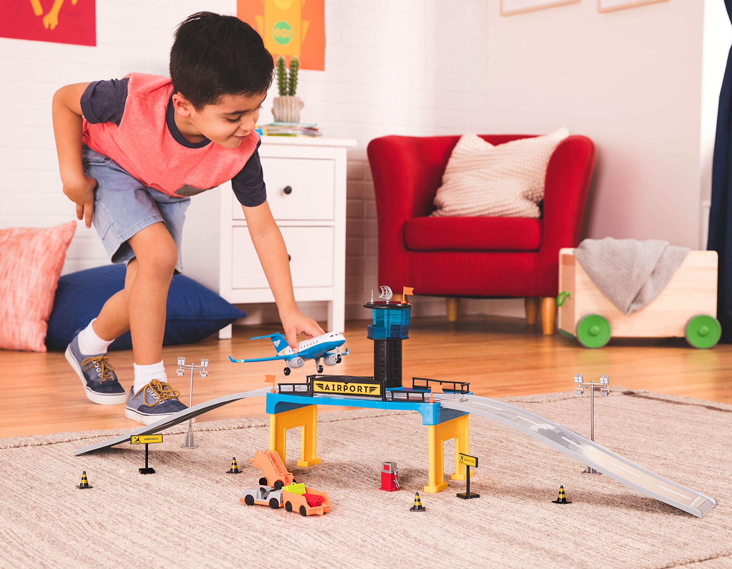 Driven by Battat Airport Playset Mini taklit – Oyuncak uçak oyunu